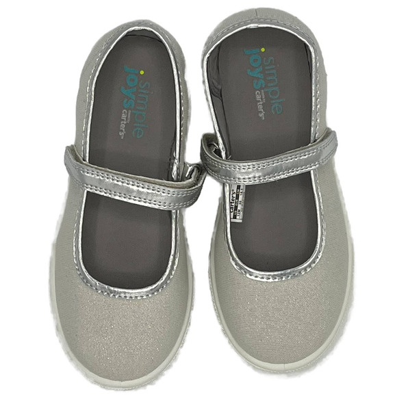 Simple Joys by Carter Mary Jane Sneaker Sparkling Silver Size 12 - Picture 8 of 14